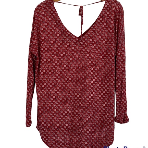 LUCKY BRAND Bohemian 3/4 Sleeve V-Neck Top Size Large - Picture 2 of 5